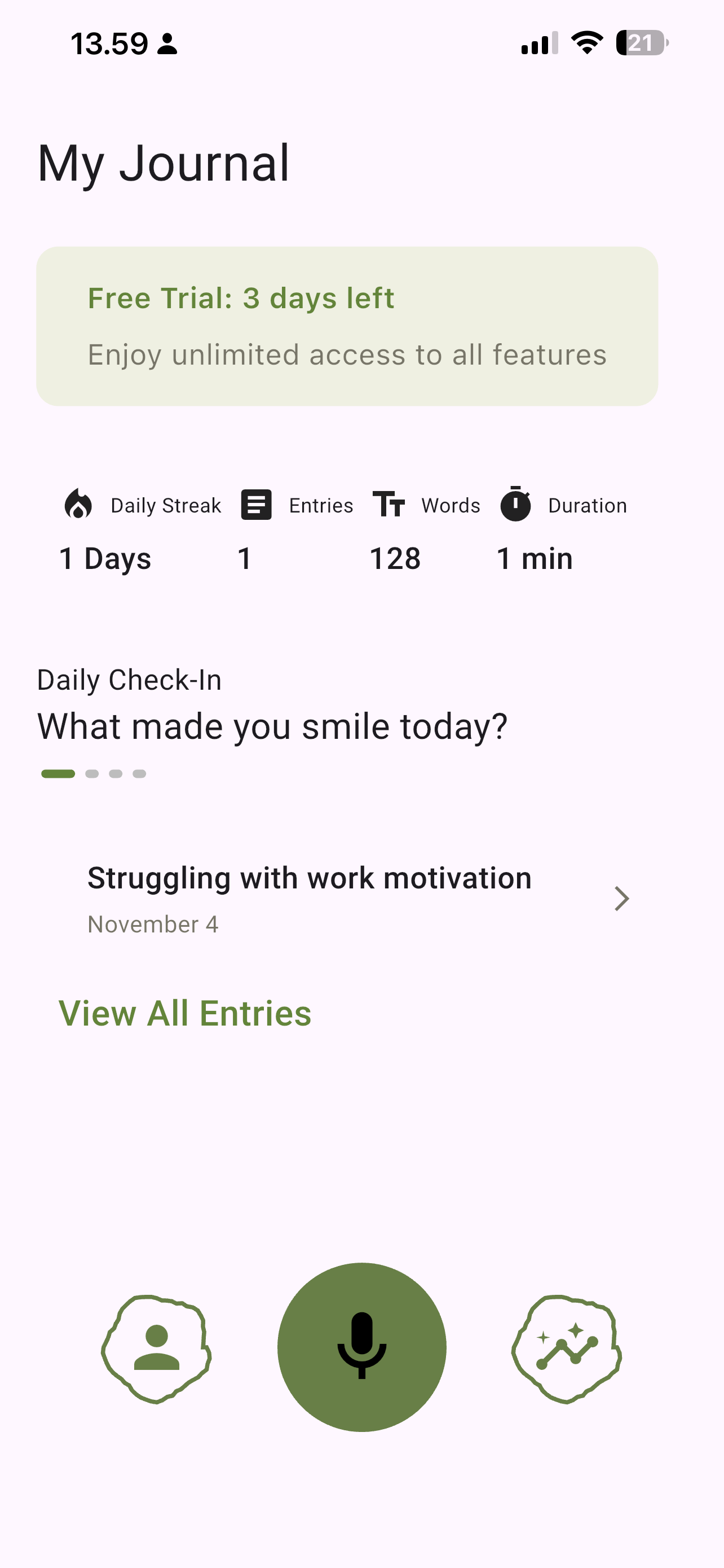 Ruby My Journal home screen